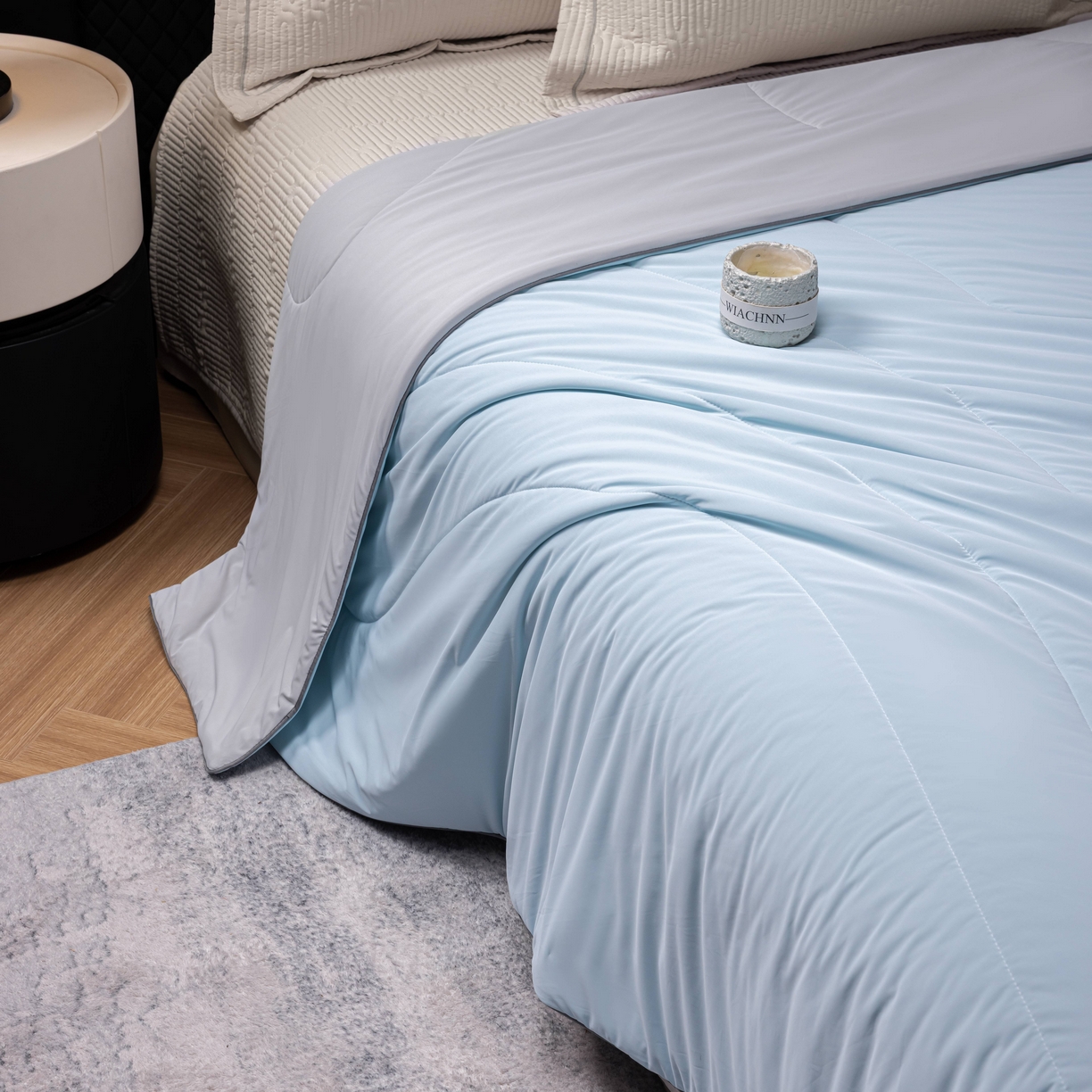 丽卡家纺 2026新款冰萃锦氨零度凉感夏被空调被夏凉被 蓝色