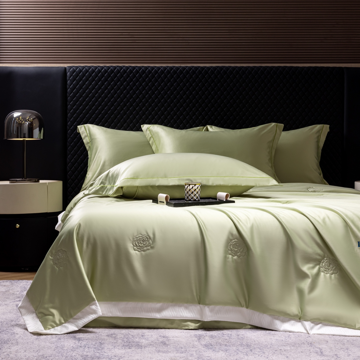 91家纺网 家纺一手货源 找家纺 丽卡家纺 2026新款缪斯莱赛尔天丝夏被空调被夏凉被 绿色