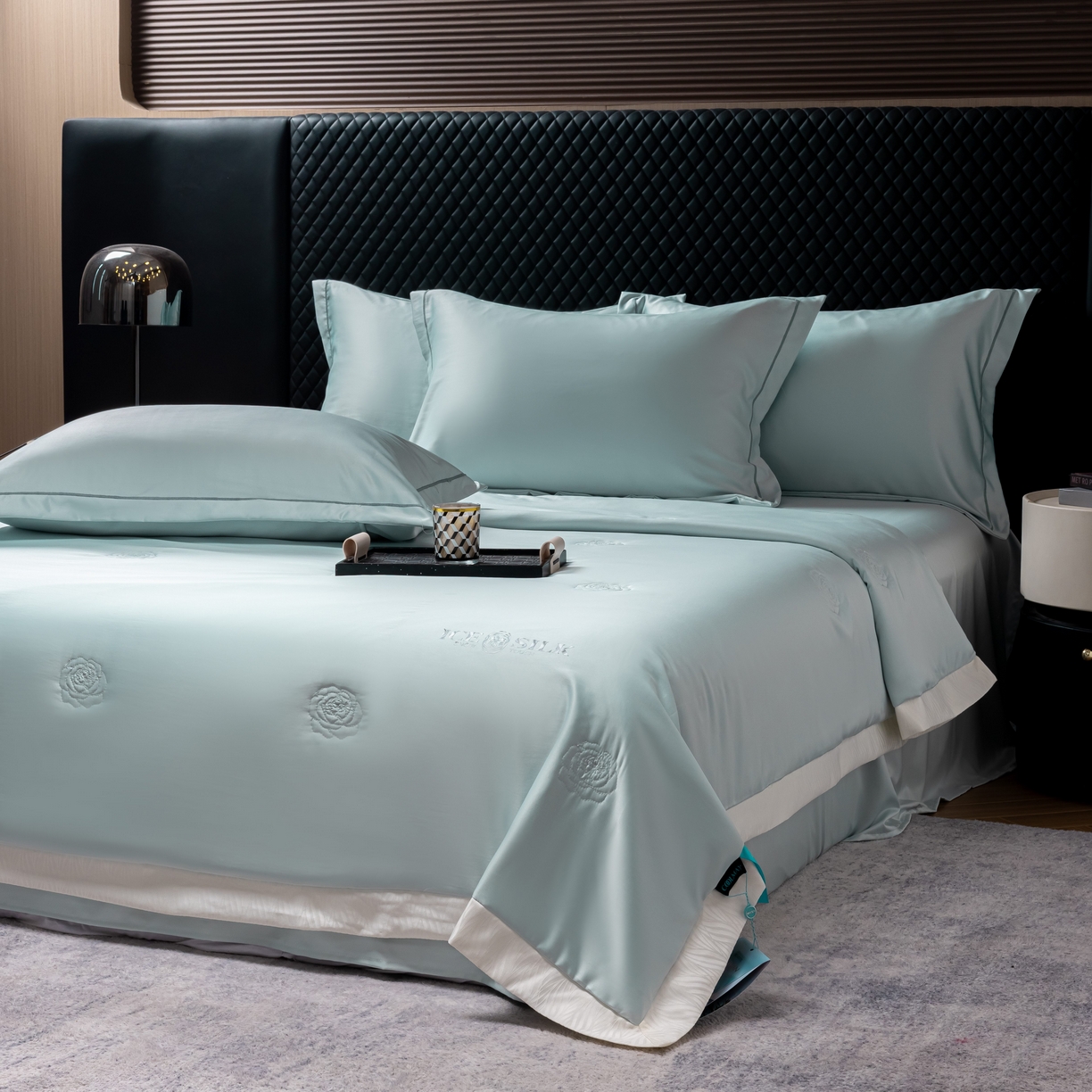 91家纺网 家纺一手货源 找家纺 丽卡家纺 2026新款缪斯莱赛尔天丝夏被空调被夏凉被 蓝色