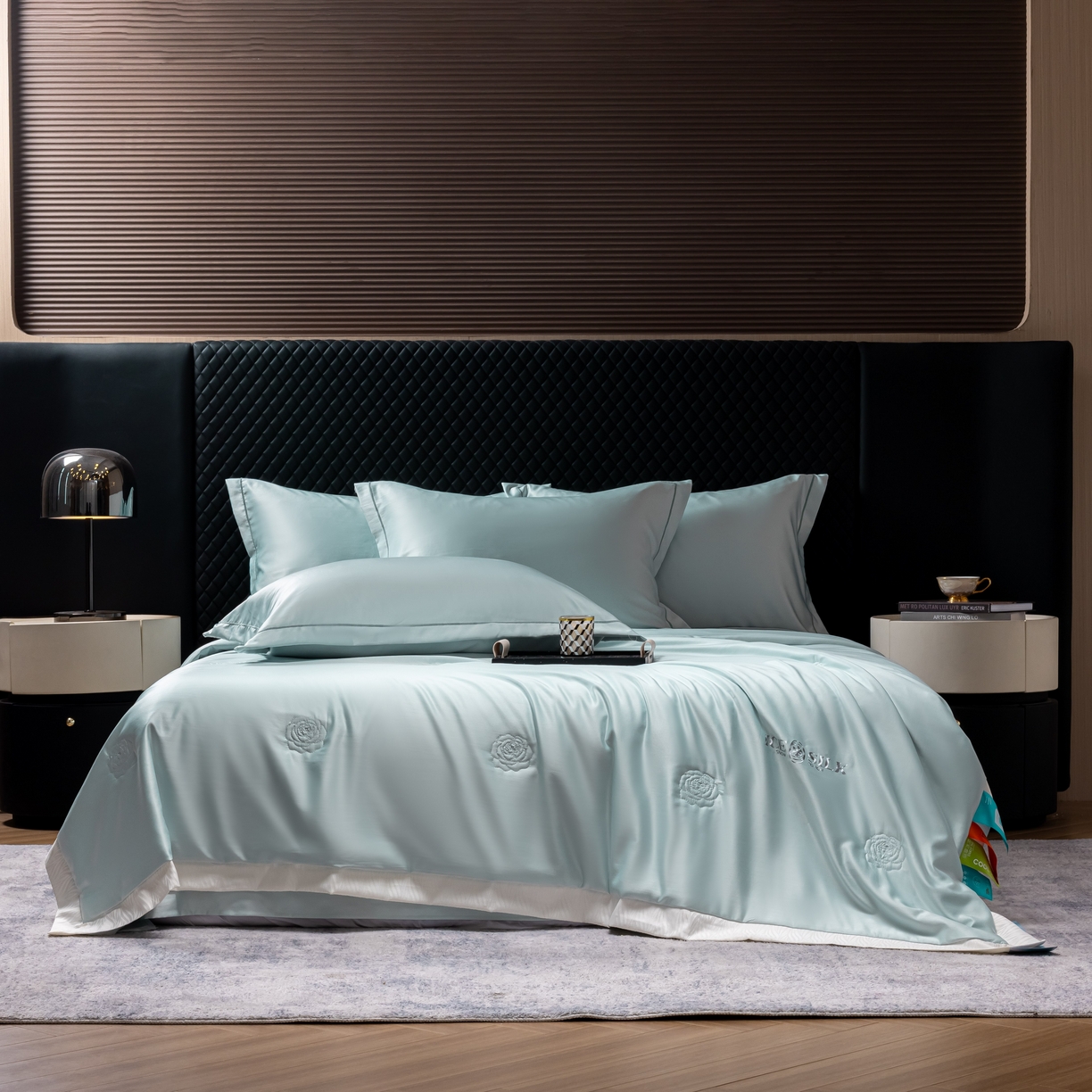 91家纺网 家纺一手货源 找家纺 丽卡家纺 2026新款缪斯莱赛尔天丝夏被空调被夏凉被 蓝色