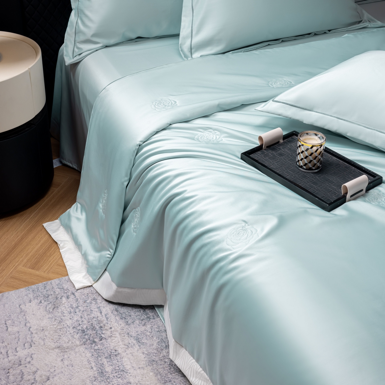 91家纺网 家纺一手货源 找家纺 丽卡家纺 2026新款缪斯莱赛尔天丝夏被空调被夏凉被 蓝色