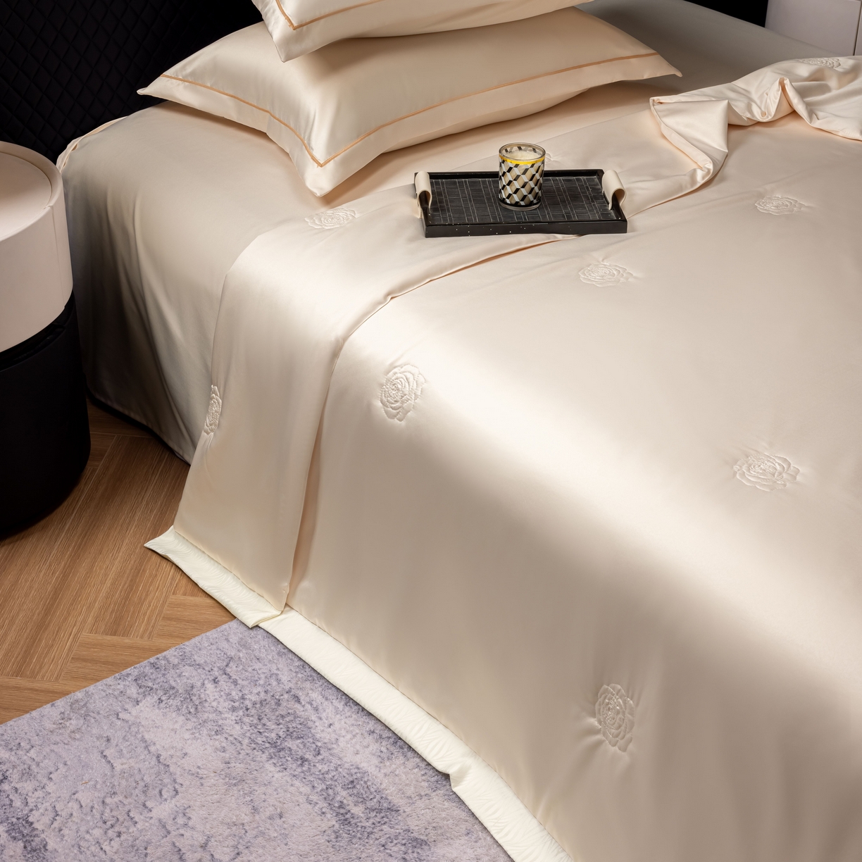 91家纺网 家纺一手货源 找家纺 丽卡家纺 2026新款缪斯莱赛尔天丝夏被空调被夏凉被 驼色