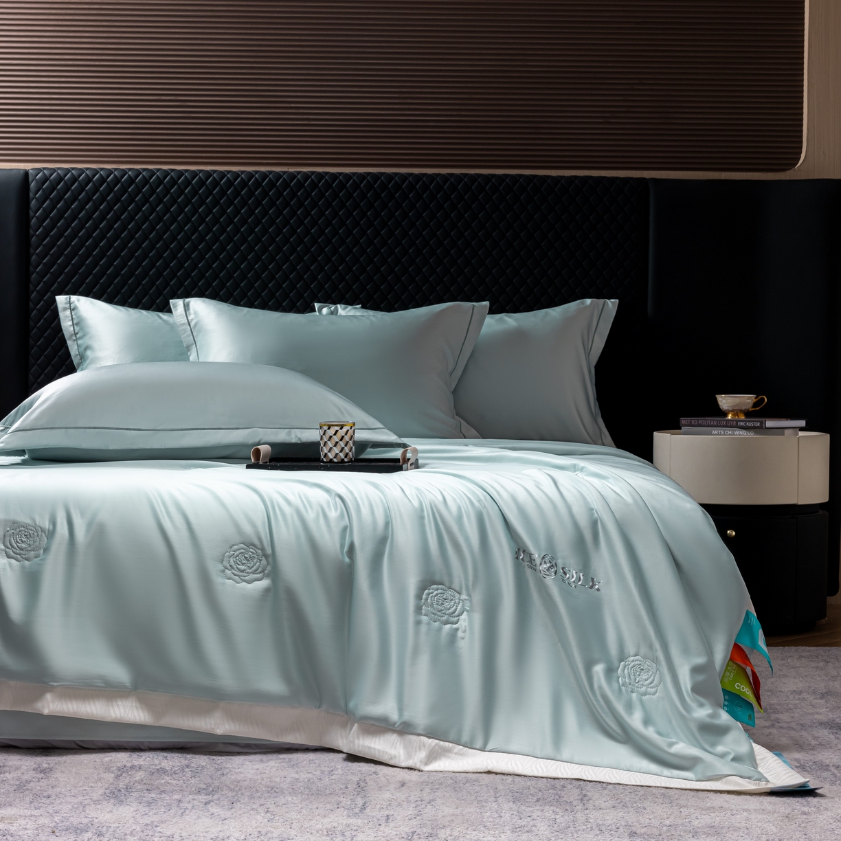 91家纺网 家纺一手货源 找家纺 丽卡家纺 2026新款缪斯莱赛尔天丝夏被空调被夏凉被 蓝色