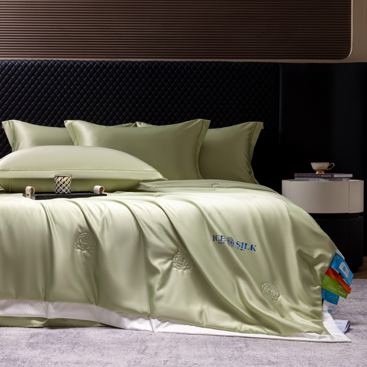 91家纺网 家纺一手货源 找家纺 丽卡家纺 2026新款缪斯莱赛尔天丝夏被空调被夏凉被 绿色