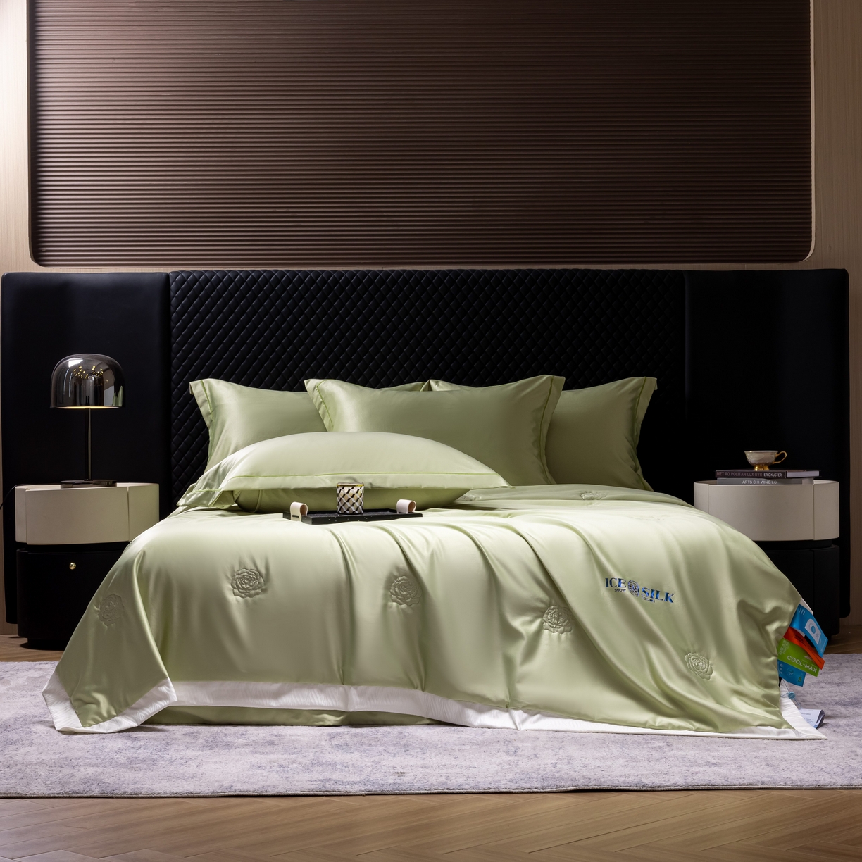 91家纺网 家纺一手货源 找家纺 丽卡家纺 2026新款缪斯莱赛尔天丝夏被空调被夏凉被 绿色