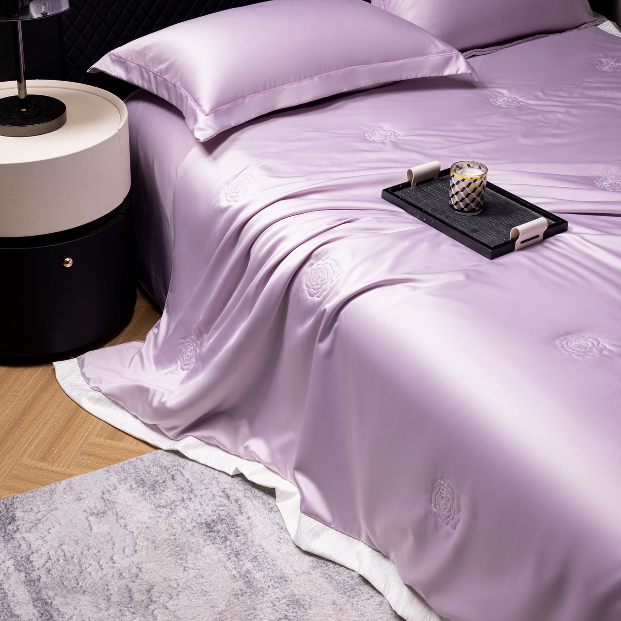 91家纺网 家纺一手货源 找家纺 丽卡家纺 2026新款缪斯莱赛尔天丝夏被空调被夏凉被 紫色