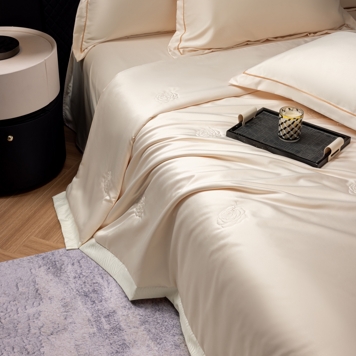 91家纺网 家纺一手货源 找家纺 丽卡家纺 2026新款缪斯莱赛尔天丝夏被空调被夏凉被 驼色