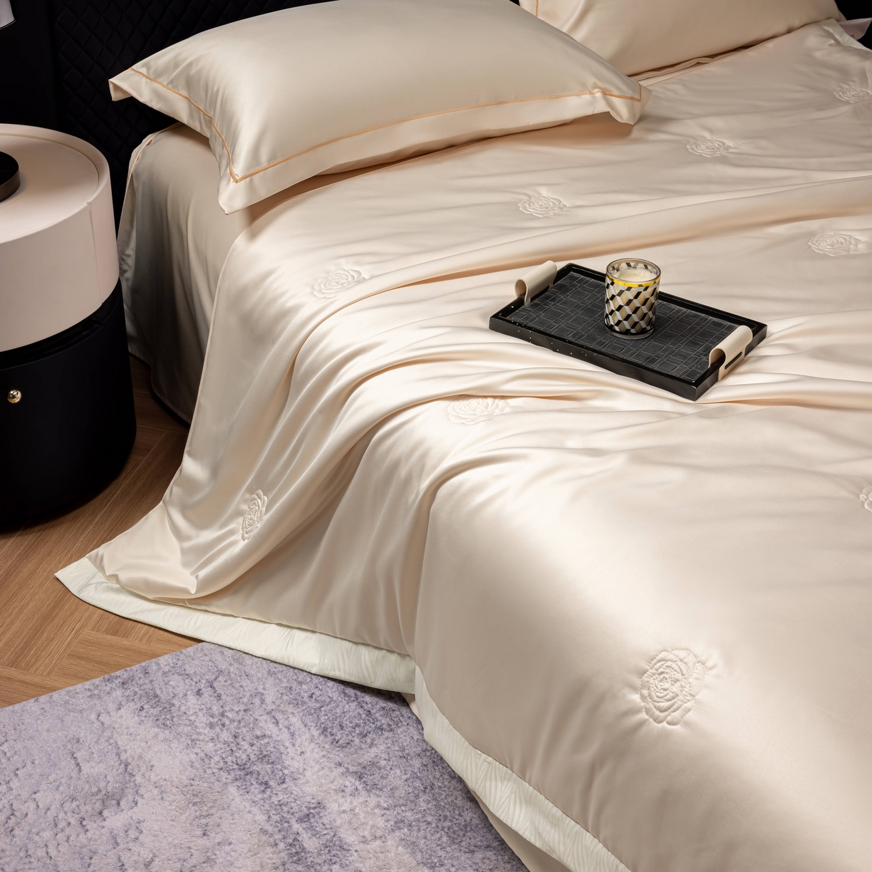 91家纺网 家纺一手货源 找家纺 丽卡家纺 2026新款缪斯莱赛尔天丝夏被空调被夏凉被 驼色