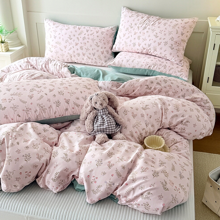 91家纺网 家纺一手货源 找家纺 家贝爱 2026新款云感棉单被套被套单件 花笺小兔