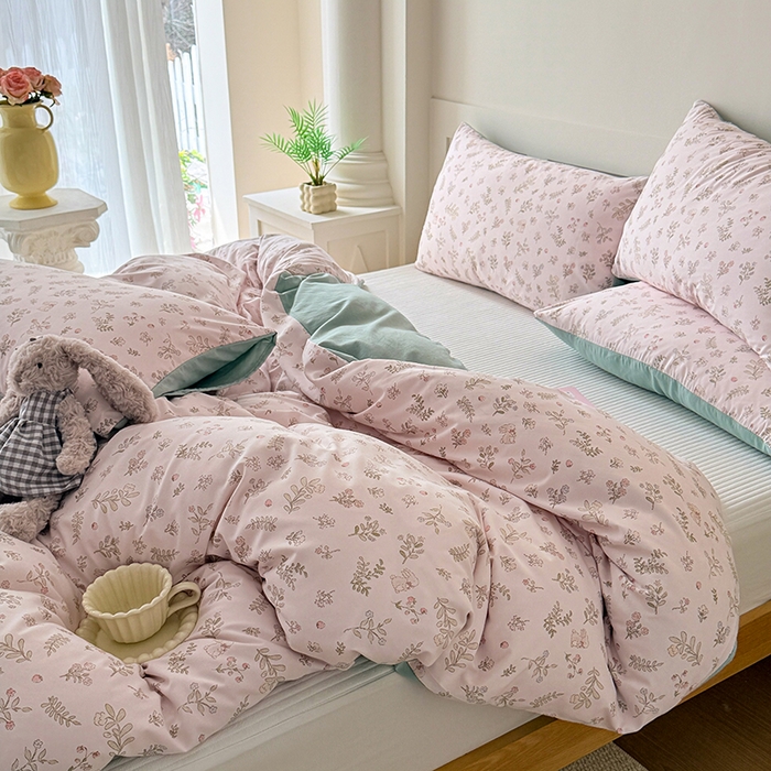 91家纺网 家纺一手货源 找家纺 家贝爱 2026新款云感棉单被套被套单件 花笺小兔