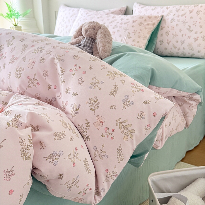 91家纺网 家纺一手货源 找家纺 家贝爱 2026新款云感棉单被套被套单件 花笺小兔