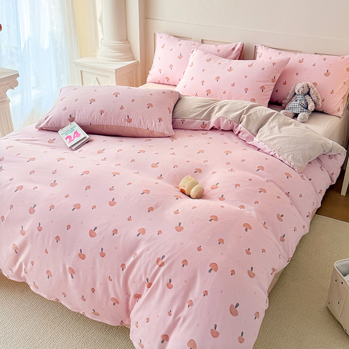 91家纺网 家纺一手货源 找家纺 家贝爱 2026新款云感棉单被套被套单件 粉蘑菇园