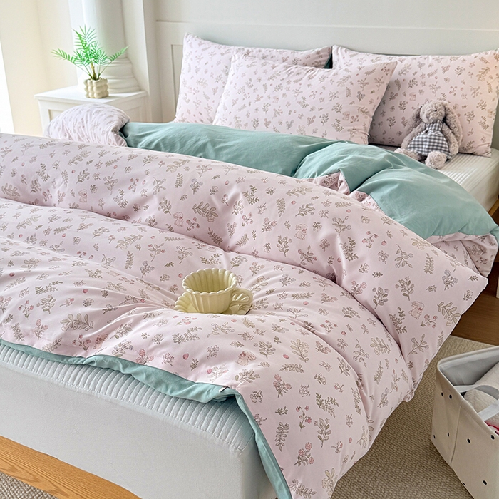 91家纺网 家纺一手货源 找家纺 家贝爱 2026新款云感棉单被套被套单件 花笺小兔