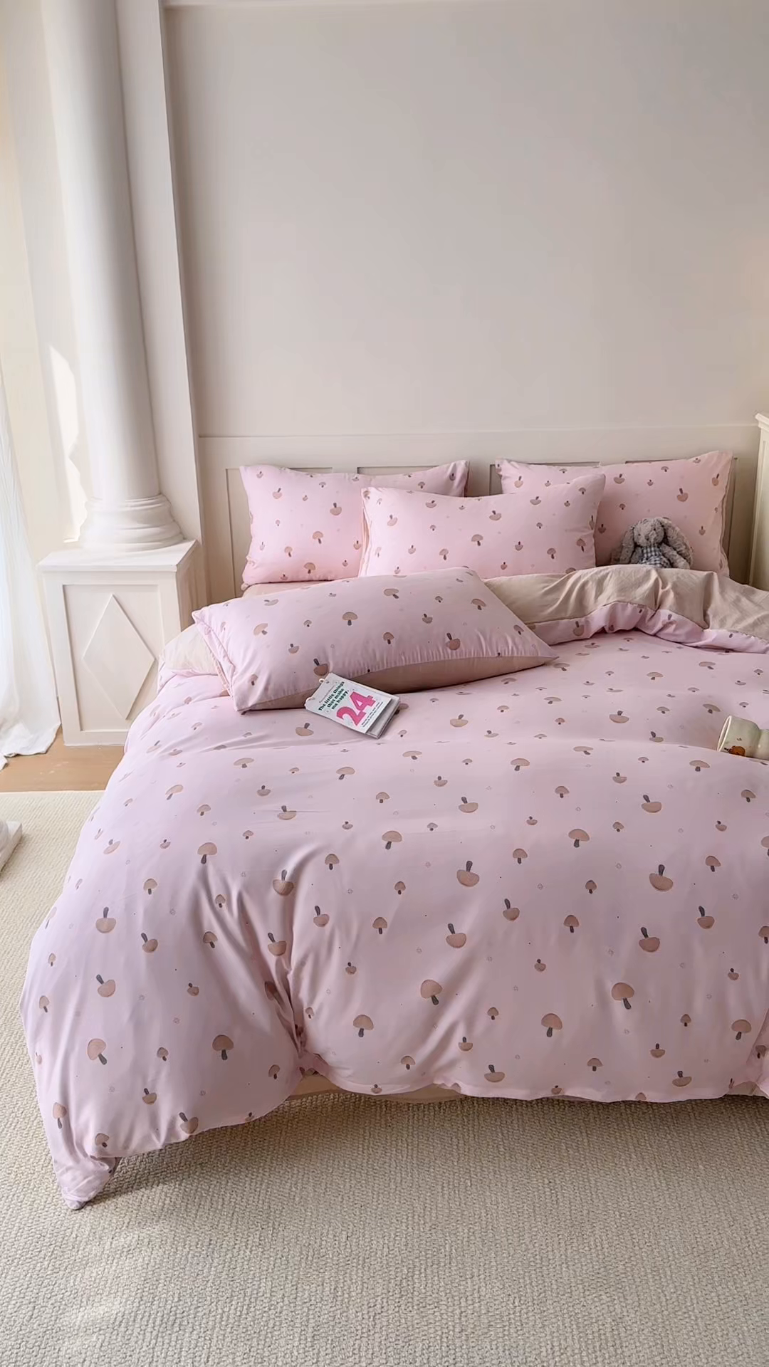 91家纺网 家纺一手货源 找家纺 家贝爱 2026新款云感棉单被套被套单件 粉蘑菇园