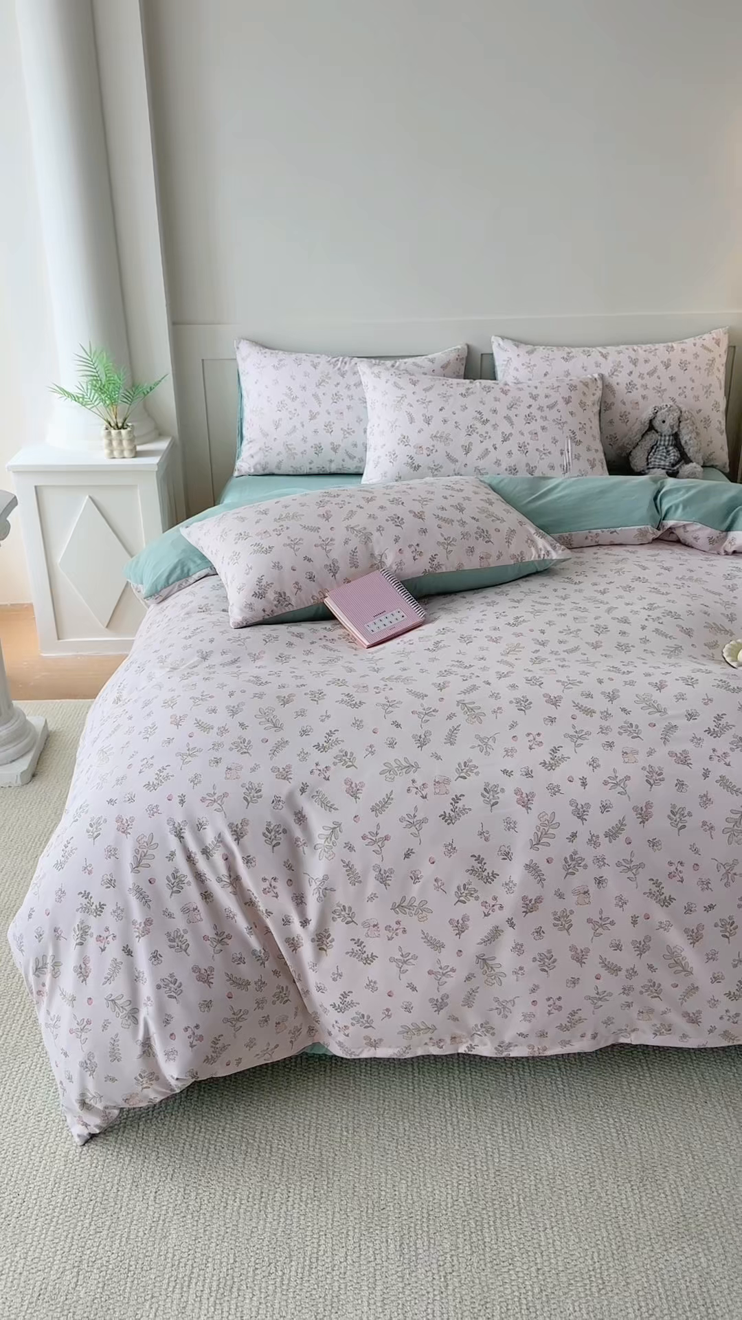 91家纺网 家纺一手货源 找家纺 家贝爱 2026新款云感棉单被套被套单件 花笺小兔