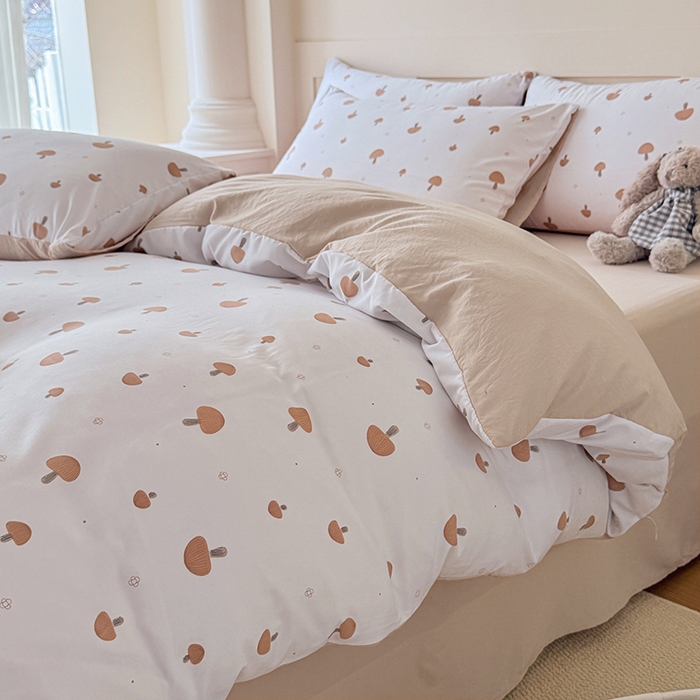 家贝爱 2026新款云感棉单被套被套单件 白蘑菇园