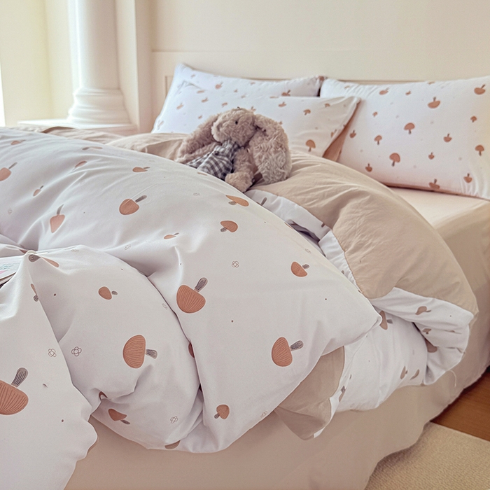 91家纺网 家纺一手货源 找家纺 家贝爱 2026新款云感棉单被套被套单件 白蘑菇园