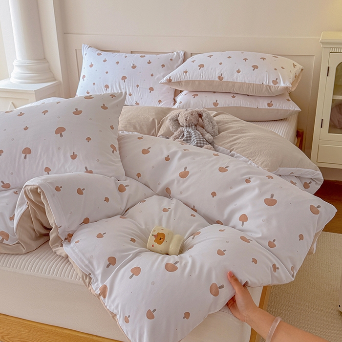 91家纺网 家纺一手货源 找家纺 家贝爱 2026新款云感棉单被套被套单件 白蘑菇园