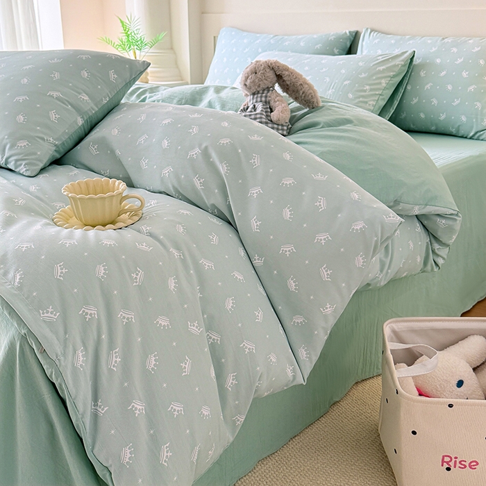 91家纺网 家纺一手货源 找家纺 家贝爱 2026新款云感棉单被套被套单件 小皇冠