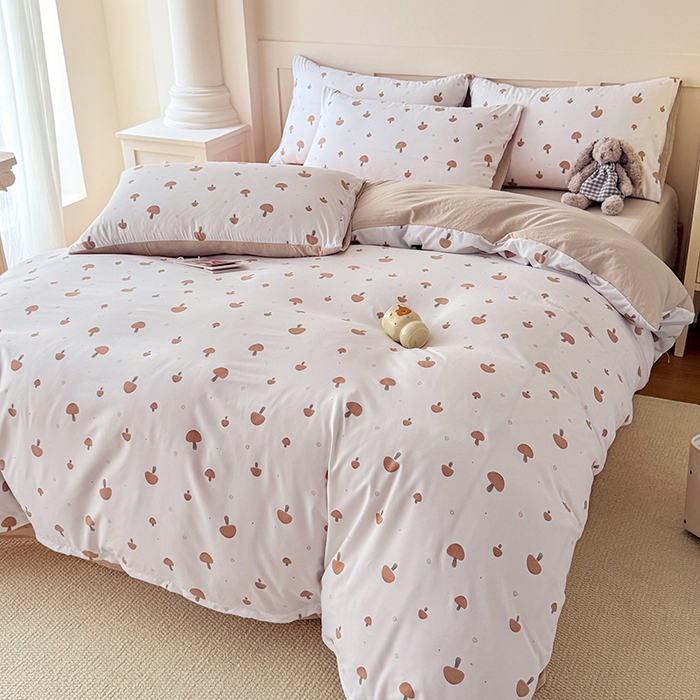 91家纺网 家纺一手货源 找家纺 家贝爱 2026新款云感棉单被套被套单件 白蘑菇园