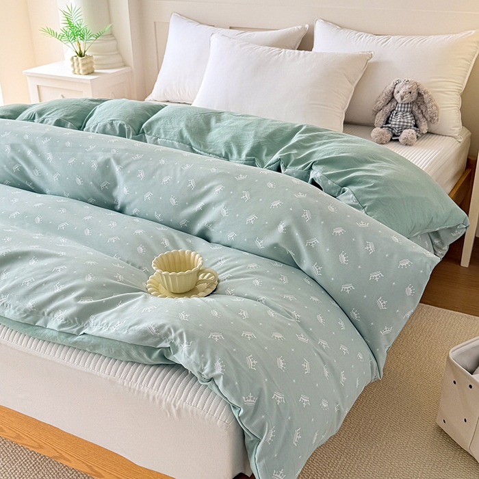 91家纺网 家纺一手货源 找家纺 家贝爱 2026新款云感棉单被套被套单件 小皇冠