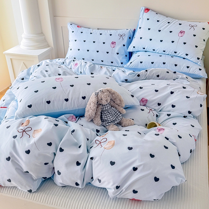 91家纺网 家纺一手货源 找家纺 家贝爱 2026新款云感棉单被套被套单件 爱心玫瑰