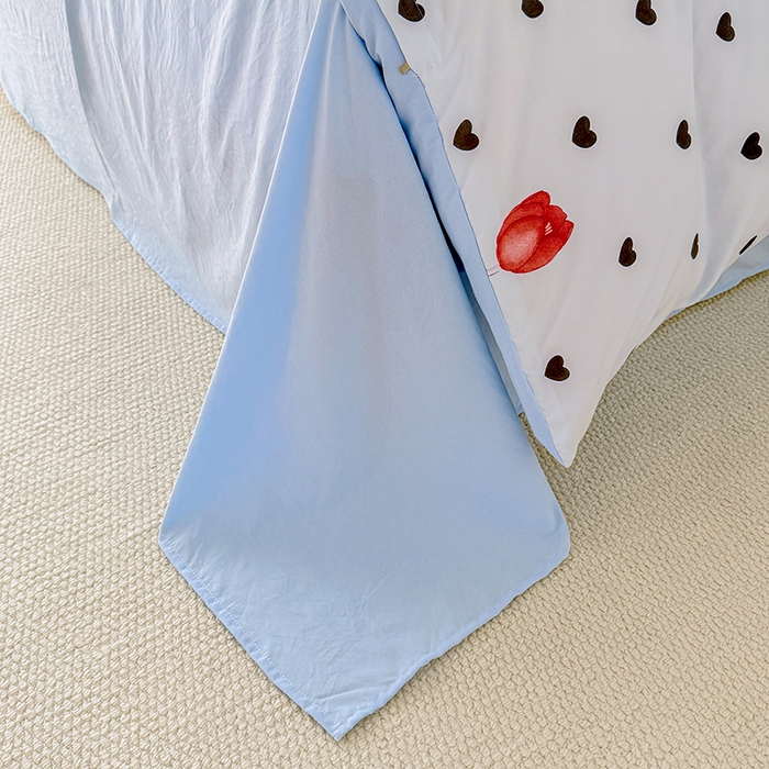 91家纺网 家纺一手货源 找家纺 家贝爱 2026新款云感棉单被套被套单件 爱心玫瑰