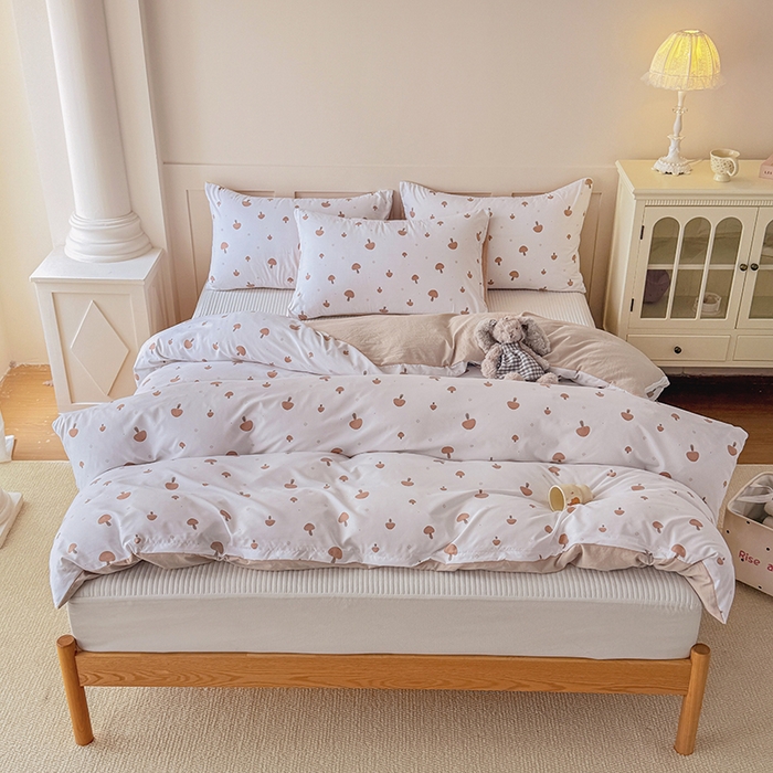 91家纺网 家纺一手货源 找家纺 家贝爱 2026新款云感棉单被套被套单件 白蘑菇园