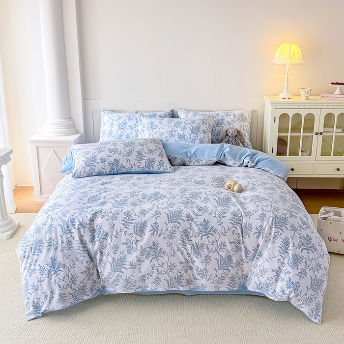 91家纺网 家纺一手货源 找家纺 家贝爱 2026新款云感棉单被套被套单件 叶繁幽兰