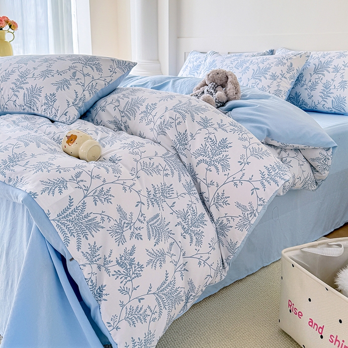 91家纺网 家纺一手货源 找家纺 家贝爱 2026新款云感棉单被套被套单件 叶繁幽兰