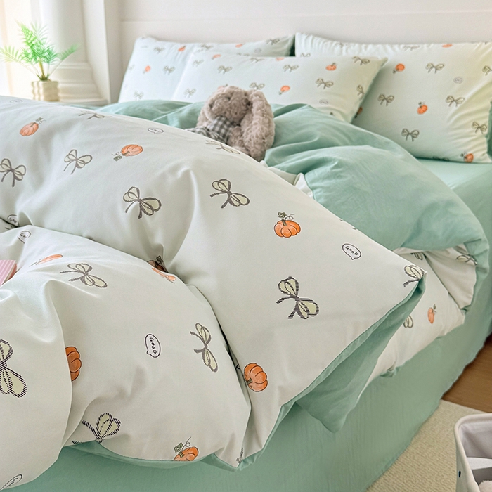 91家纺网 家纺一手货源 找家纺 家贝爱 2026新款云感棉单被套被套单件 南瓜翩翩