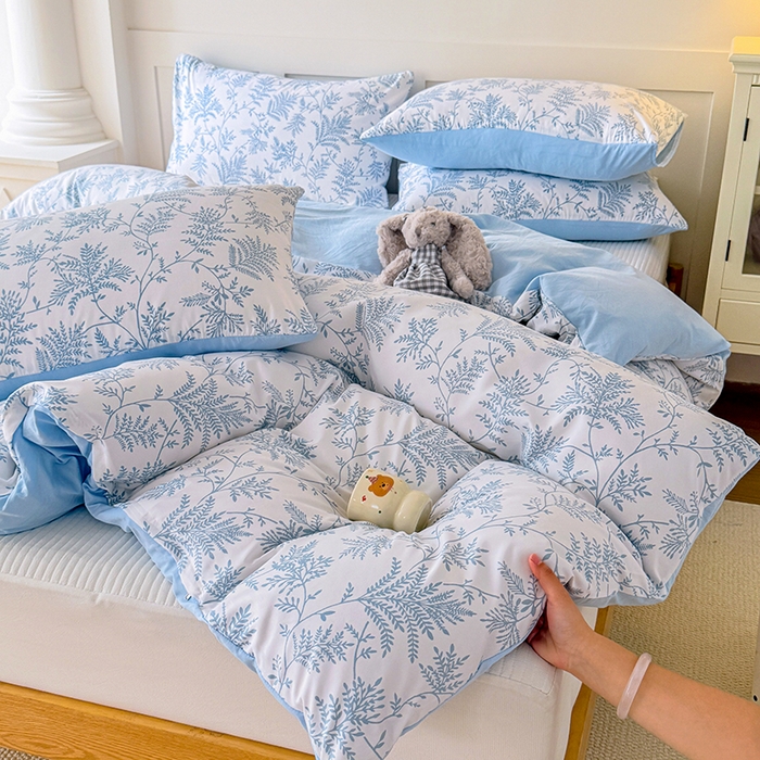 91家纺网 家纺一手货源 找家纺 家贝爱 2026新款云感棉单被套被套单件 叶繁幽兰