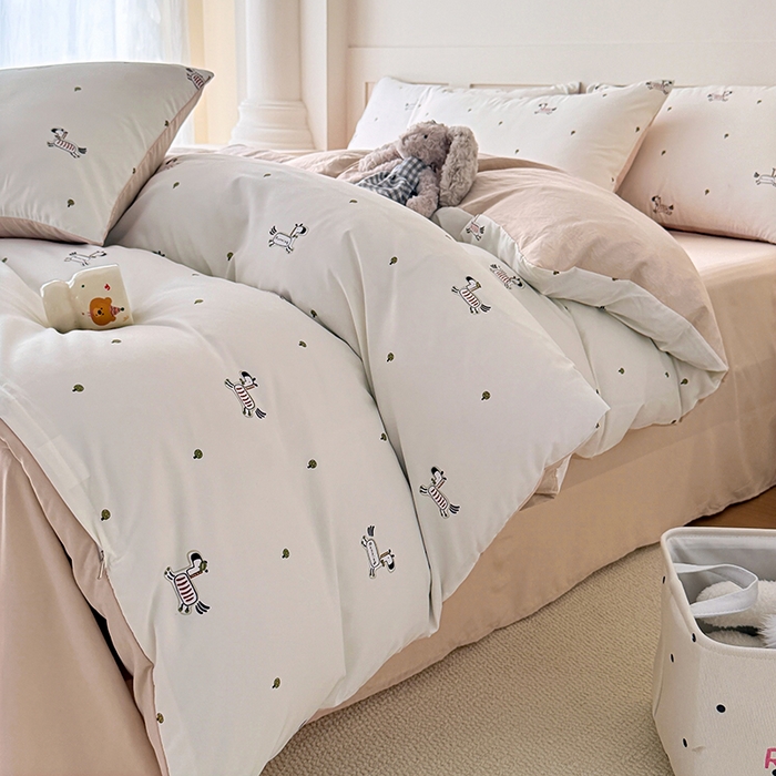 91家纺网 家纺一手货源 找家纺 家贝爱 2026新款云感棉单被套被套单件 小马哒哒