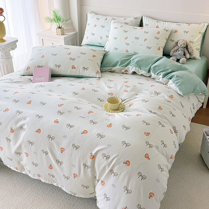 91家纺网 家纺一手货源 找家纺 家贝爱 2026新款云感棉单被套被套单件 南瓜翩翩