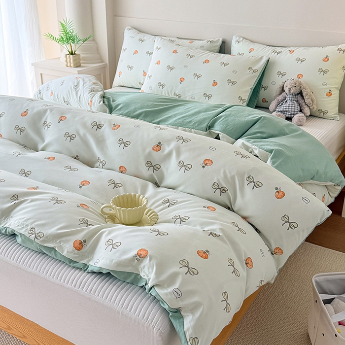 91家纺网 家纺一手货源 找家纺 家贝爱 2026新款云感棉单被套被套单件 南瓜翩翩