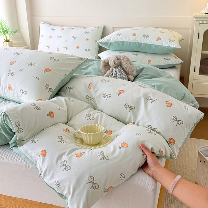 91家纺网 家纺一手货源 找家纺 家贝爱 2026新款云感棉单被套被套单件 南瓜翩翩