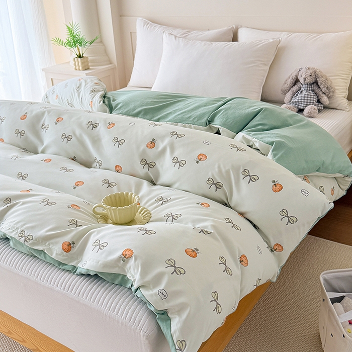 91家纺网 家纺一手货源 找家纺 家贝爱 2026新款云感棉单被套被套单件 南瓜翩翩