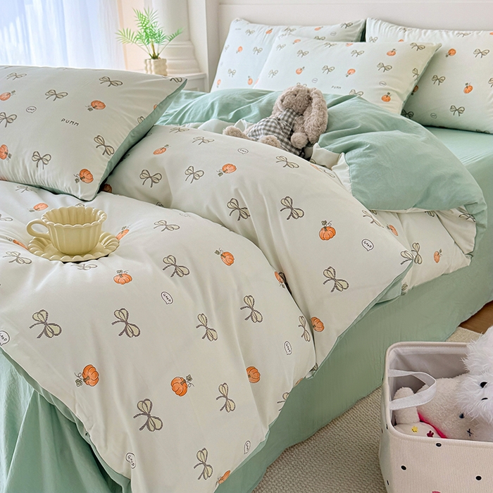 91家纺网 家纺一手货源 找家纺 家贝爱 2026新款云感棉单被套被套单件 南瓜翩翩