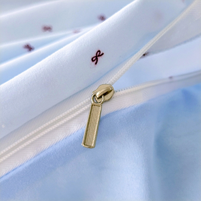 91家纺网 家纺一手货源 找家纺 家贝爱 2026新款云感棉单被套被套单件 蓝蝴蝶结