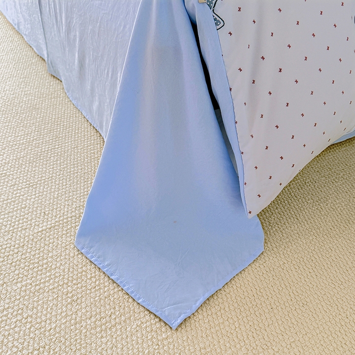 91家纺网 家纺一手货源 找家纺 家贝爱 2026新款云感棉单被套被套单件 蓝蝴蝶结