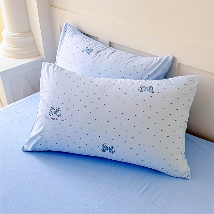 91家纺网 家纺一手货源 找家纺 家贝爱 2026新款云感棉单被套被套单件 蓝蝴蝶结