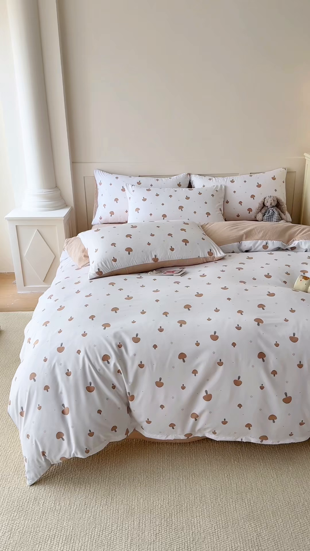 91家纺网 家纺一手货源 找家纺 家贝爱 2026新款云感棉单被套被套单件 白蘑菇园