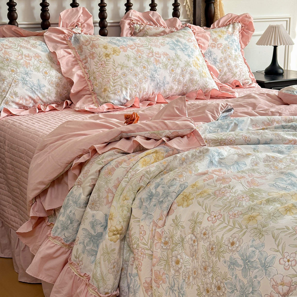 91家纺网 家纺一手货源 找家纺 星光耀 2026新款A类凉感天丝棉夏被床盖四件套 初夏