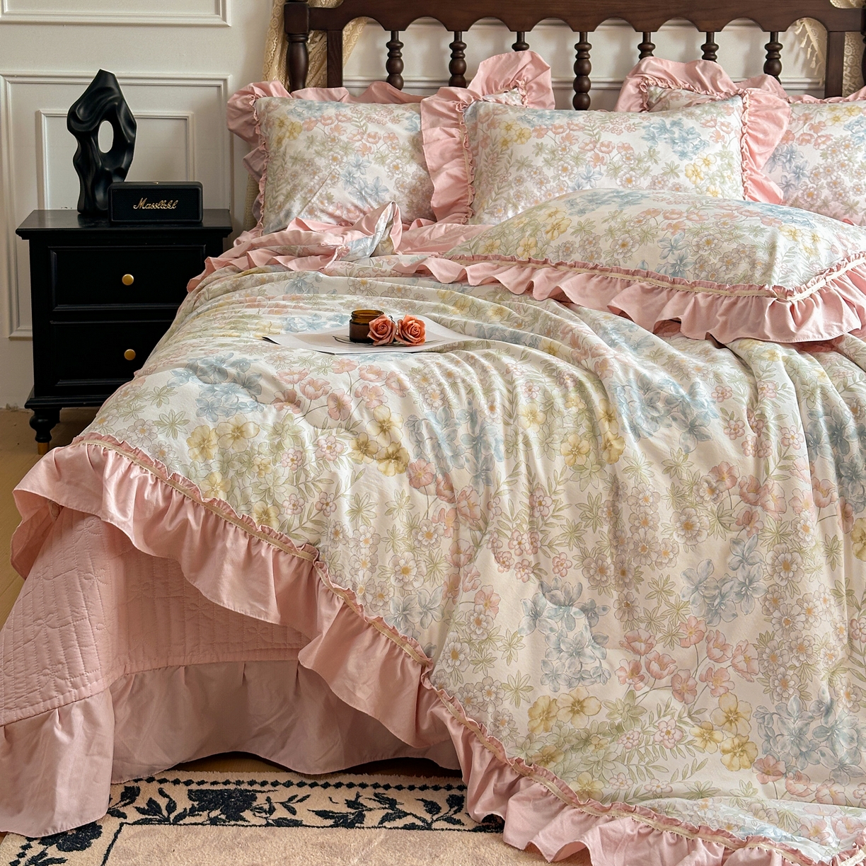 91家纺网 家纺一手货源 找家纺 星光耀 2026新款A类凉感天丝棉夏被床盖四件套 初夏