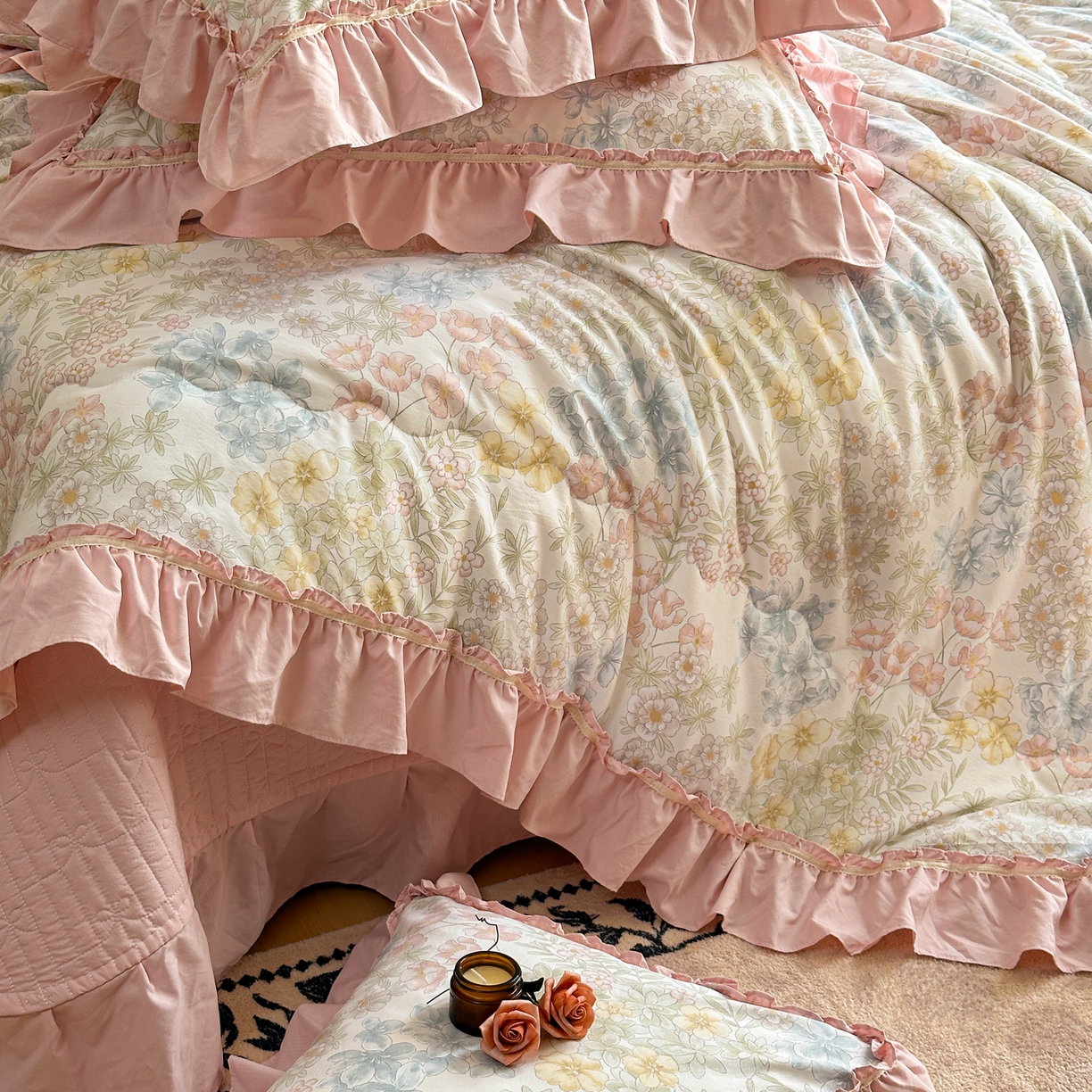 91家纺网 家纺一手货源 找家纺 星光耀 2026新款A类凉感天丝棉夏被床盖四件套 初夏