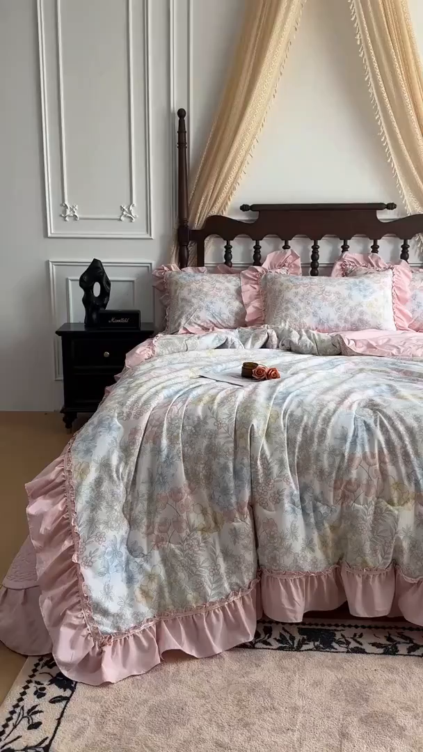 91家纺网 家纺一手货源 找家纺 星光耀 2026新款A类凉感天丝棉夏被床盖四件套 初夏