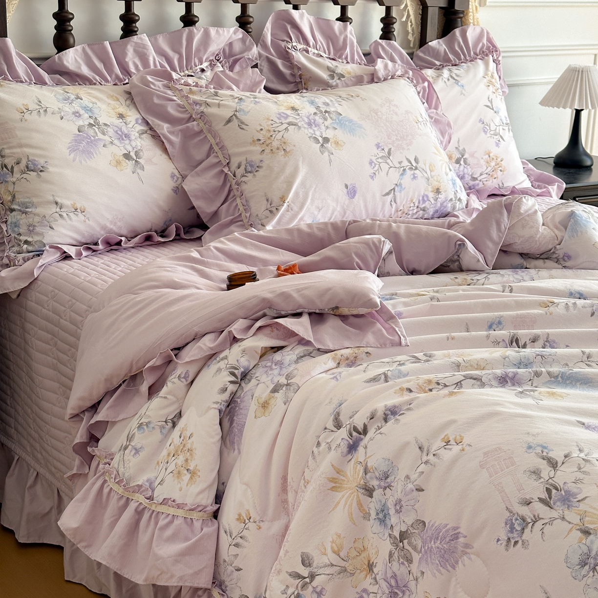 91家纺网 家纺一手货源 找家纺 星光耀 2026新款A类凉感天丝棉夏被床盖四件套 华尔兹