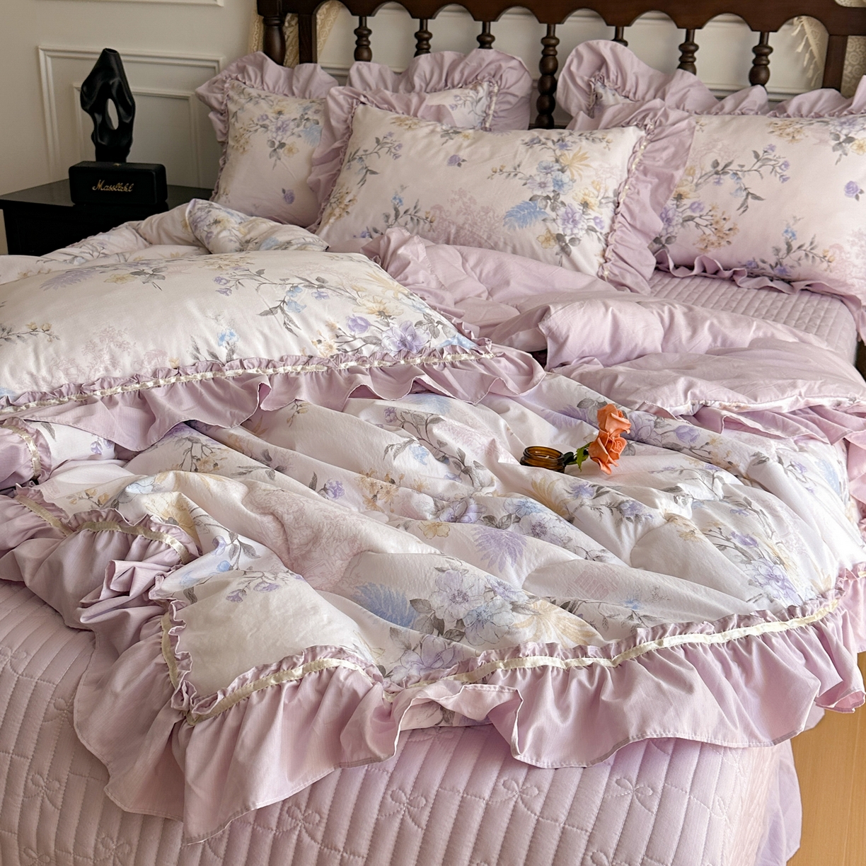 91家纺网 家纺一手货源 找家纺 星光耀 2026新款A类凉感天丝棉夏被床盖四件套 华尔兹