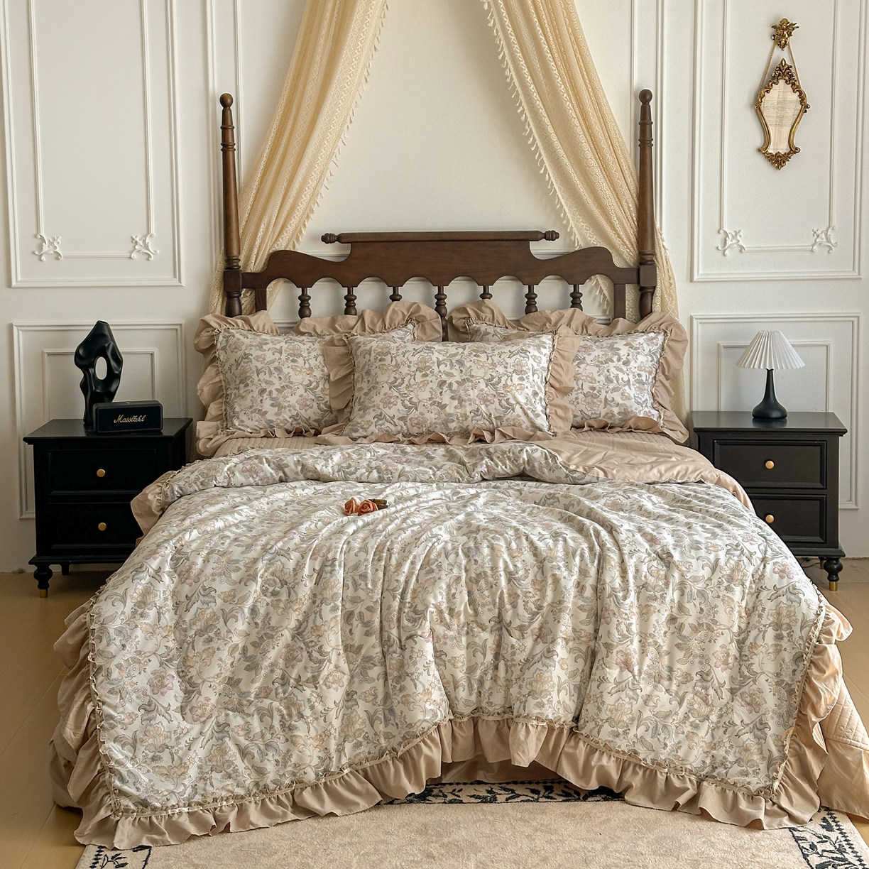 91家纺网 家纺一手货源 找家纺 星光耀 2026新款A类凉感天丝棉夏被床盖四件套 凯西亚