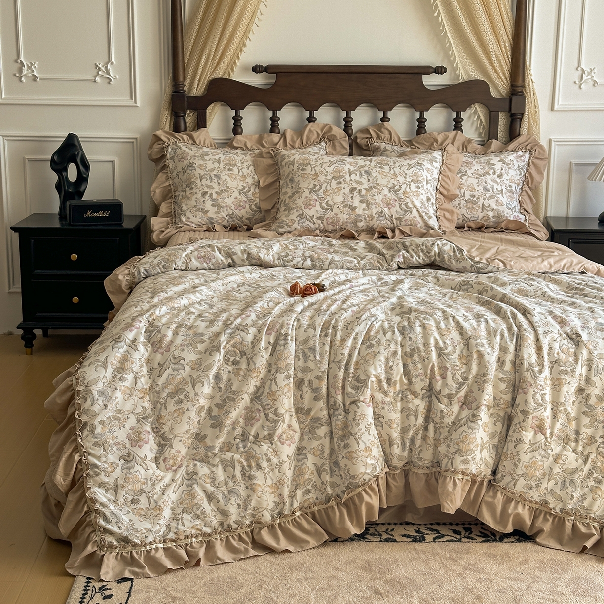 91家纺网 家纺一手货源 找家纺 星光耀 2026新款A类凉感天丝棉夏被床盖四件套 凯西亚